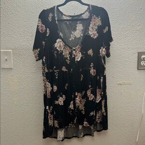 Torrid Black Floral Blouse